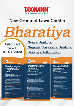 New Criminal Laws Combo – Bharatiya Nyaya Sanhita (BNS) | Bharatiya Nagarik Suraksha Sanhita (BNSS) | Bharatiya Sakshya Adhiniyam (BSA) | Set of 3 Books