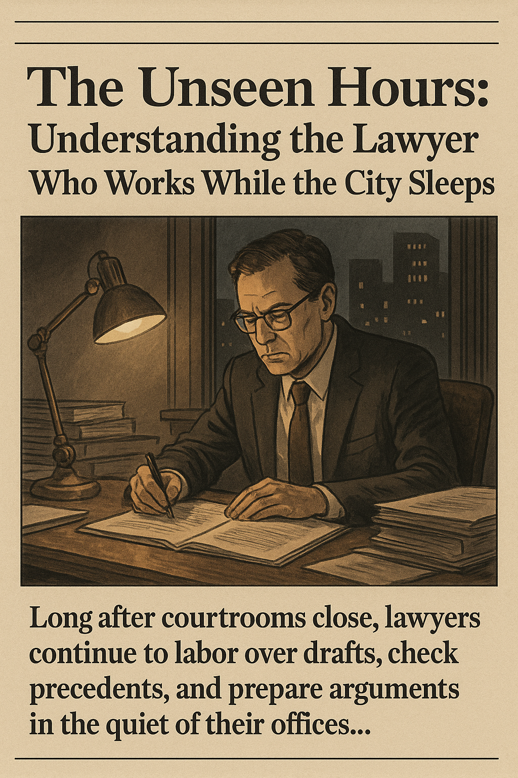 The Unseen Hours: Understanding the Lawyer Who Works While the City Sleeps