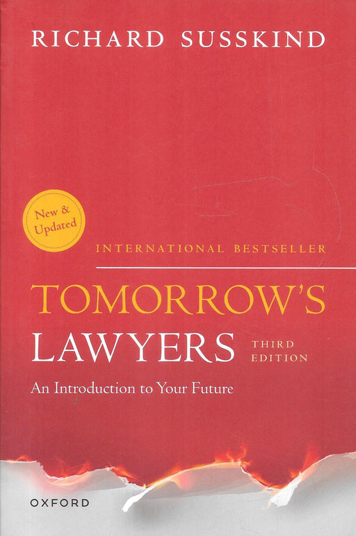Cover of "Tomorrow’s Lawyers – An Introduction to Your Future" by Richard Susskind, third edition, addressing future trends in the legal profession and legal tech.