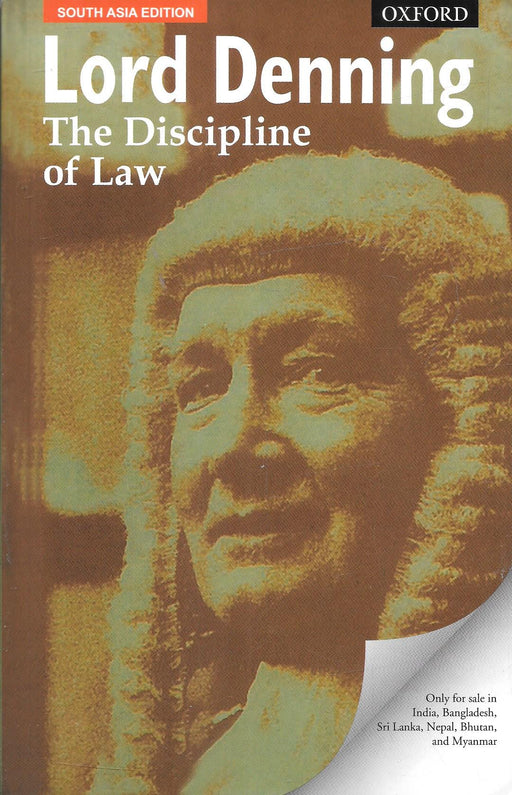 The Discipline of Law by Lord Denning Oxford University Press South Asia edition book cover featuring classic jurisprudence text on judicial reasoning legal philosophy and evolution of law for students and lawyers.