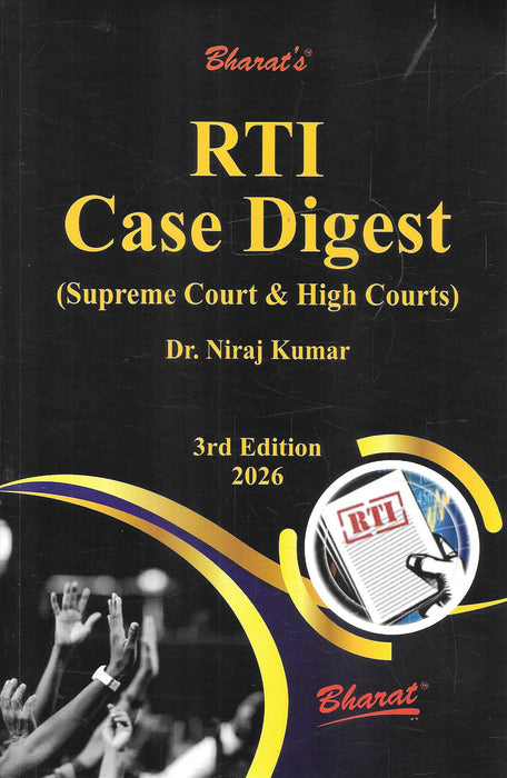 Cover of RTI Case Digest (Supreme Court & High Courts) 3rd Edition 2026 by Dr. Niraj Kumar, published by Bharat Law House, a key reference on Right to Information law in India.