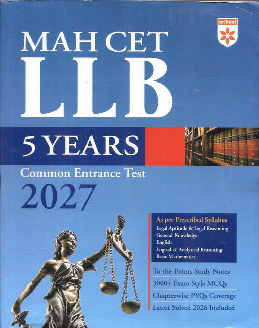 Arihant MAH CET LLB 5 Years Common Entrance Test 2027 preparation guide.