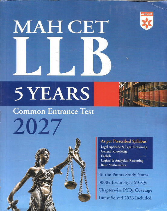 Arihant MAH CET LLB 5 Years Common Entrance Test 2027 preparation guide.