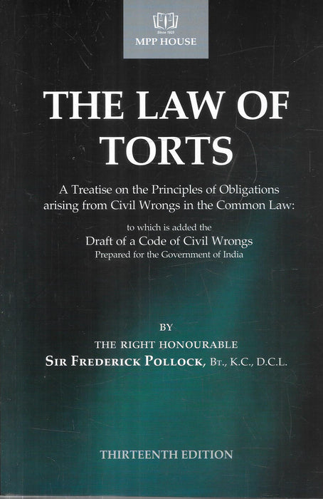 The Law of Torts by Sir Frederick Pollock 13th Edition Hardbound published by MPP House