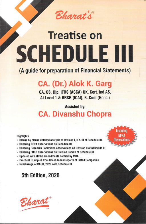 Treatise on Schedule III 5th Edition 2026 by CA. (Dr.) Alok K. Garg, published by Bharat Law House.