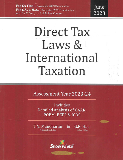 Direct Tax Laws & International Taxation-CA Final (For Old And New Syllabus)