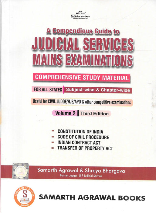 Judicial Services Mains Examinations Volume 2 study material for judiciary preparation covering Constitution CPC Contract and Transfer of Property Act