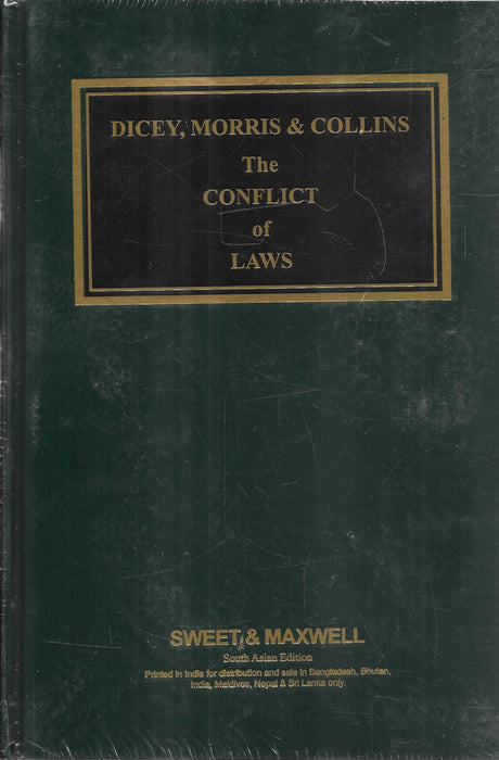 Two-volume South Asian Edition set of Dicey Morris and Collins The Conflict of Laws 16th Edition with supplement, featuring green hardbound covers, offering authoritative commentary on private international law for advanced litigation and cross-border legal practice.