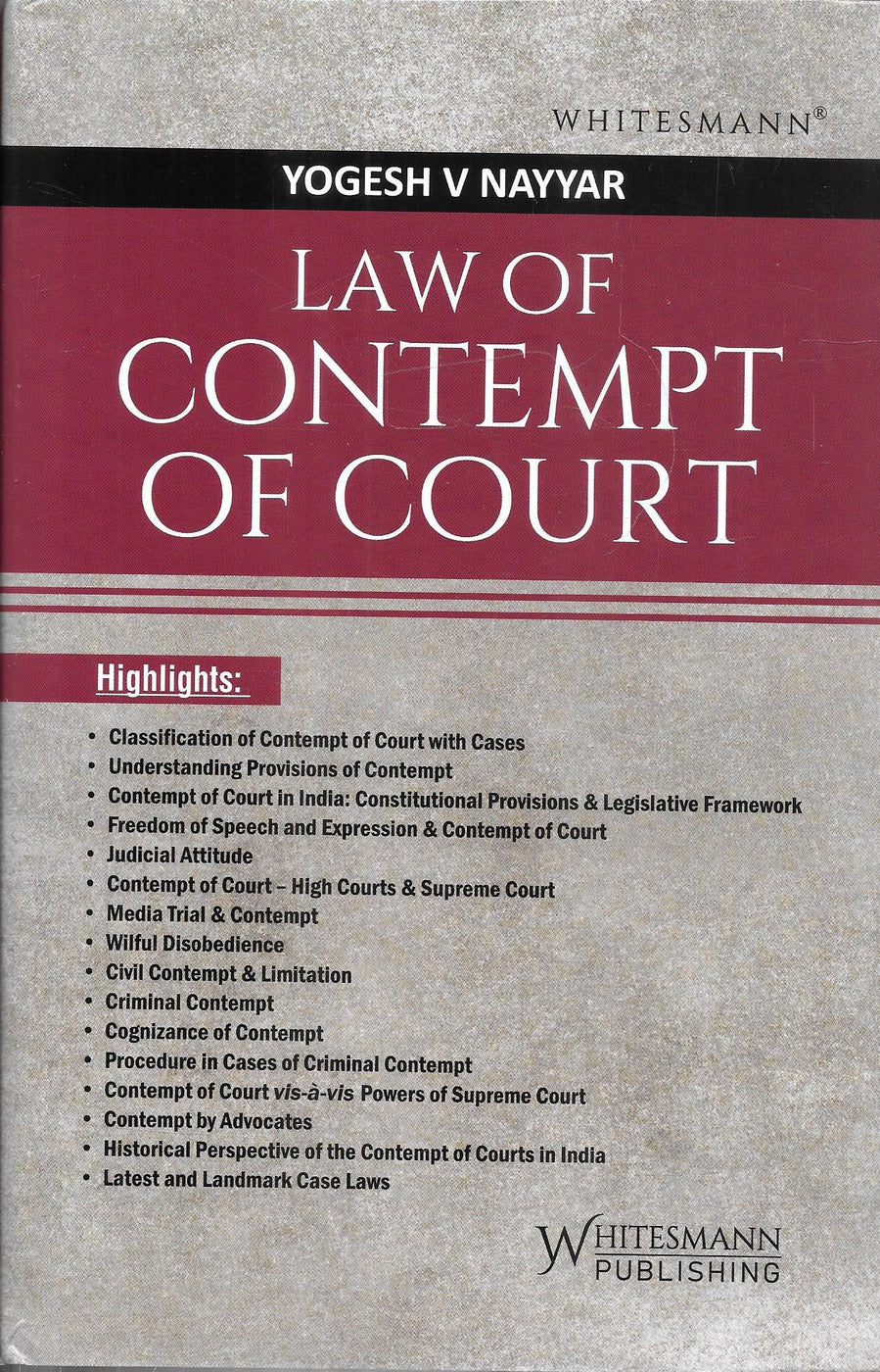 Law Of Contempt Of Court available at M&J Services - The Eclectic Law ...