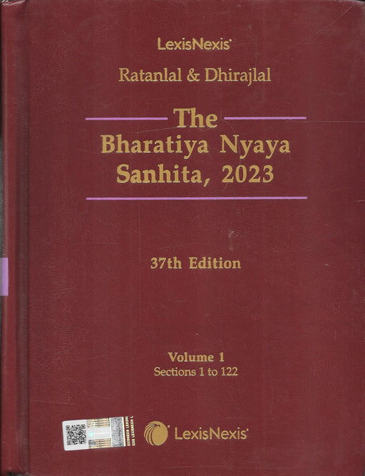 Ratanlal & Dhirajlal The Bharatiya Nyaya Sanhita, 2023 37th Edition 2026 two-volume hardbound set published by LexisNexis, ISBN 9789349015104