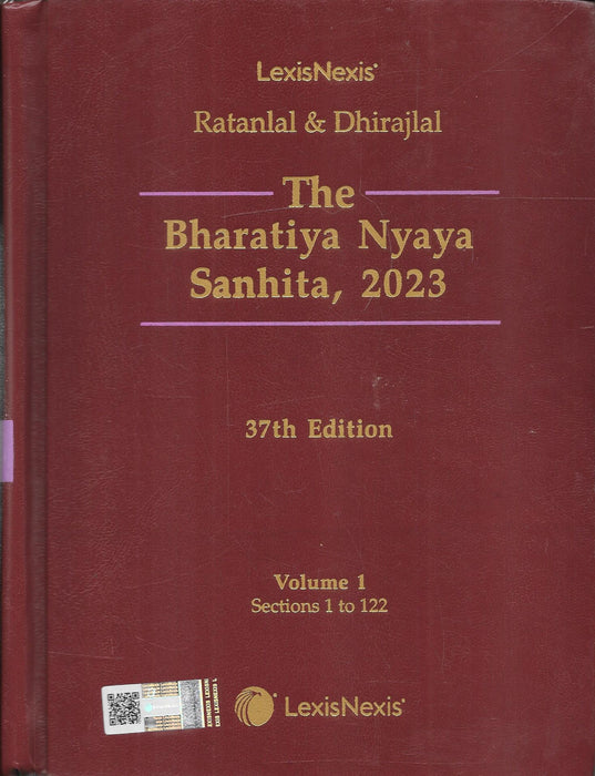 Ratanlal & Dhirajlal The Bharatiya Nyaya Sanhita, 2023 37th Edition 2026 two-volume hardbound set published by LexisNexis, ISBN 9789349015104