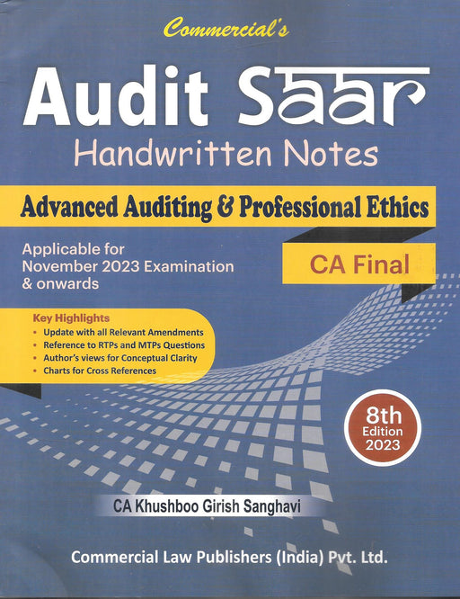 Audit Saar Handwritten Notes Advanced Auditing & Professional Ethics - CA Final