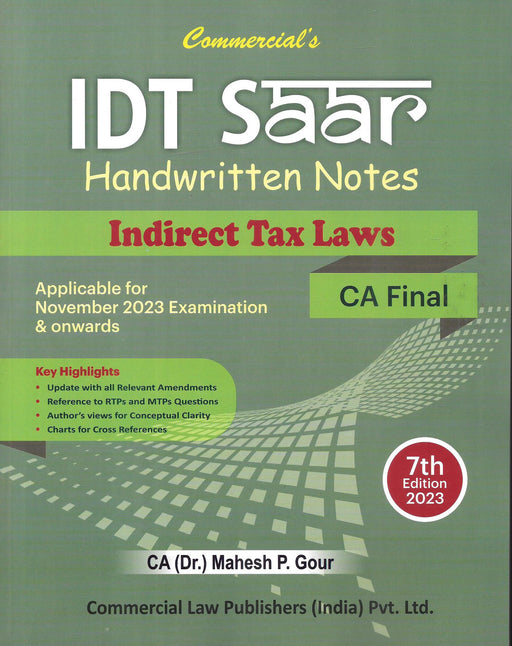 IDT SAAR Handwritten Notes - Indirect Tax Laws