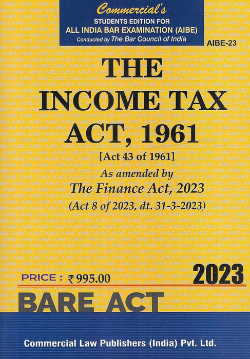 The Income Tax Act, 1961 (Bare-Act) Pocket For AIBE Exams