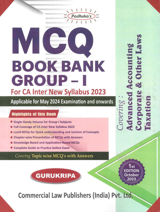 MCQ Book Bank Group-1 For CA Inter New Syllabus 2023