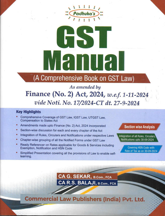 GST Manual – A Comprehensive Book on GST Law