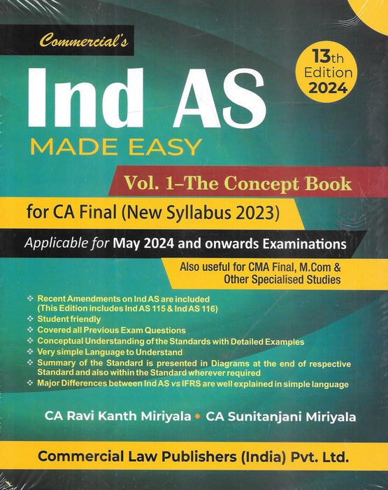 Ind AS Made Easy  Including Chapter On Ind AS 116 & Ind AS 115 for CA Final ( In 2 Volumes )