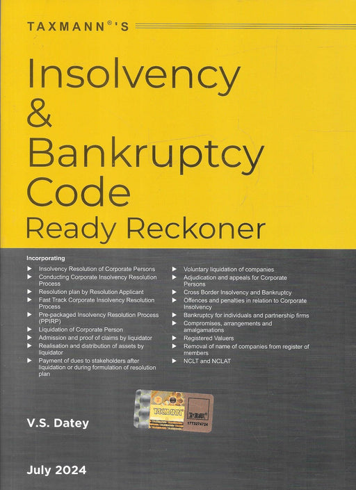 Insolvency & Bankruptcy Code Ready Reckoner