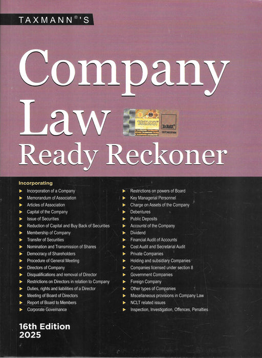 Company Law Ready Reckoner