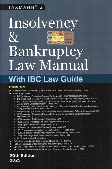 Insolvency and Bankruptcy Law Manual with IBC Law Guide