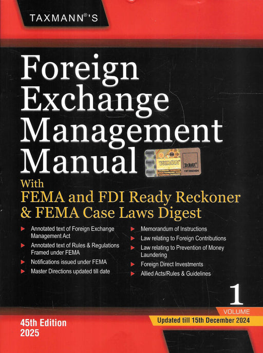 Foreign Exchange Management Manual with FEMA and FDI Ready Reckoner & FEMA Case Laws Digest | Set of 2 Volumes