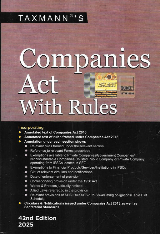 Companies Act With Rules (Pocket) Paper Back