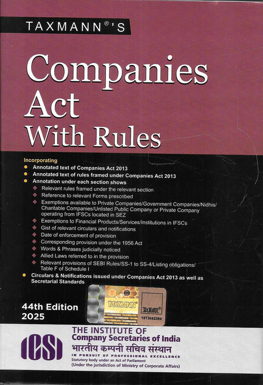 Companies Act With Rules (Pocket) Hard Cover