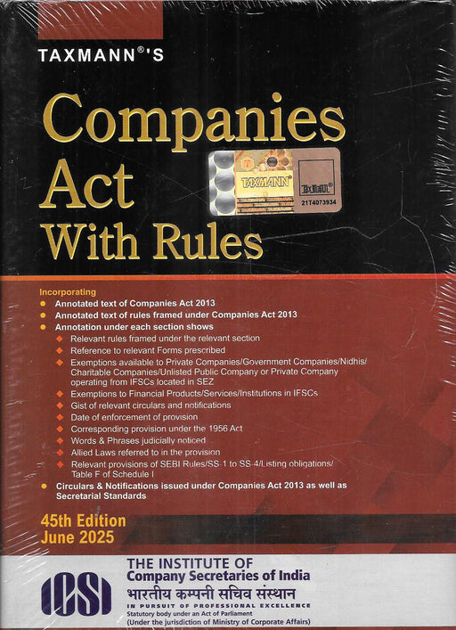 Companies Act with Rules – Pocket Edition (Hardbound) | 45th Edition June 2025