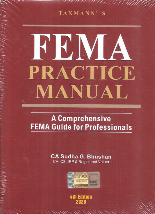Taxmann FEMA Practice Manual 4th Edition 2026 by CA Sudha G. Bhushan – comprehensive FEMA guide covering FDI, ECB, overseas investment and FPI