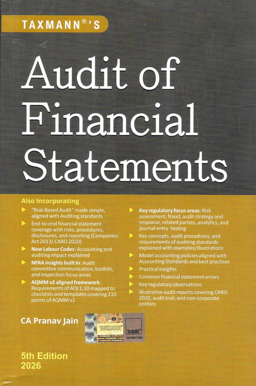 Taxmann Audit of Financial Statements 5th Edition 2026 by CA Pranav Jain