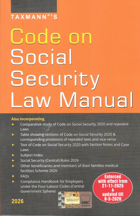 Taxmann Code on Social Security Law Manual 2026 legal reference book cover