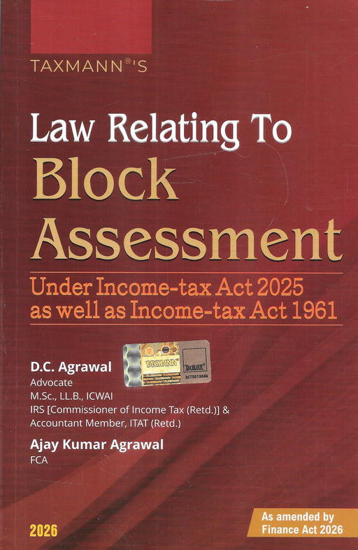 Taxmann Law Relating to Block Assessment under Income-tax Act 2025 and Income-tax Act 1961 book cover