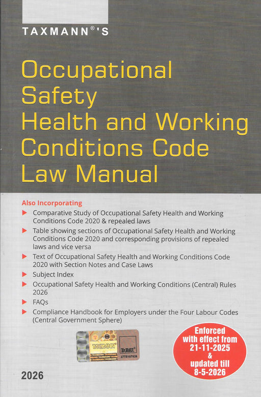 Taxmann Occupational Safety Health and Working Conditions Code Law Manual 2026 | OSHWC Code with Central Rules & Case Laws