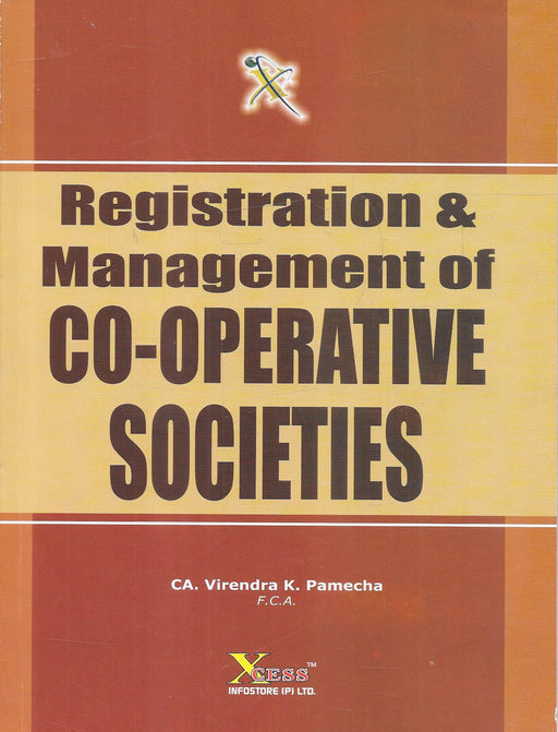Cover image of Registration and Management of Co Operative Societies by CA Virendra Pamecha showing legal reference book focused on cooperative housing society laws governance compliance and management guidance for lawyers consultants and society office bearers in India.