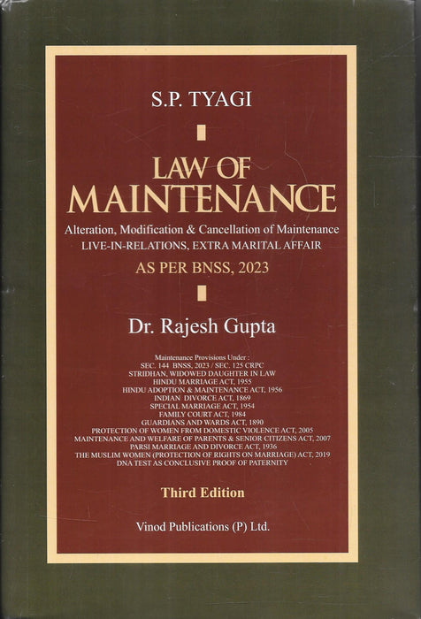 Tyagi's Law of Maintenance, 3rd Edition, by S.P. Tyagi and Dr. Rajesh Gupta, published by Vinod Publications.