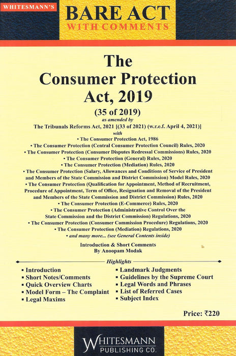 The Consumer Protection Act , 2019 (Bare-Act)