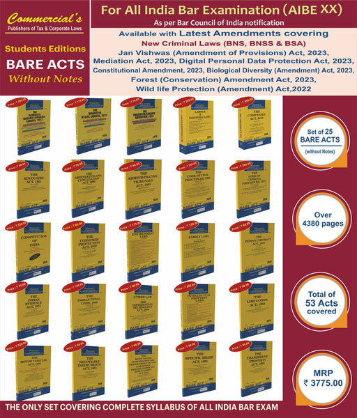AIBE Bare Acts 25 Books with Free MCQs Guide
