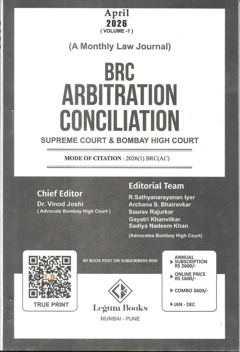 BRC Arbitration &amp; Conciliation - Annual Subscription 2026