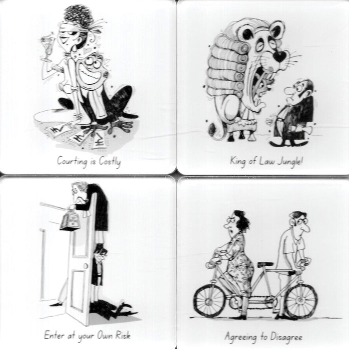 Fun in Law – Humorous Legal Coasters (Set of 4)