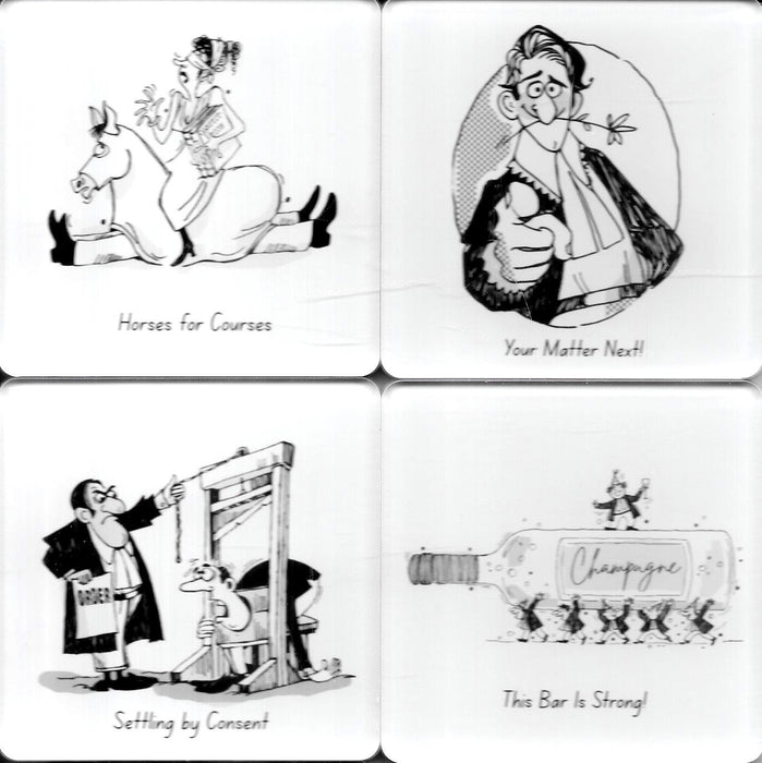 Fun in Law – Humorous Legal Coasters (Set of 4)