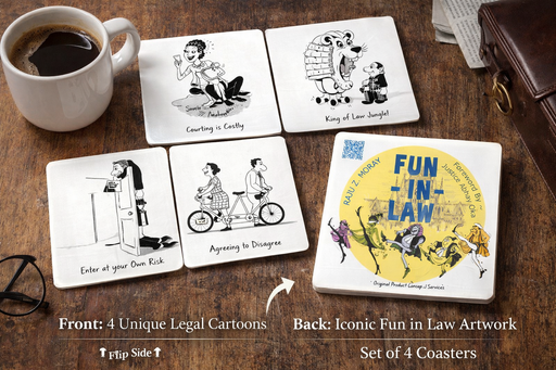 Fun in Law – Humorous Legal Coasters (Set of 4)