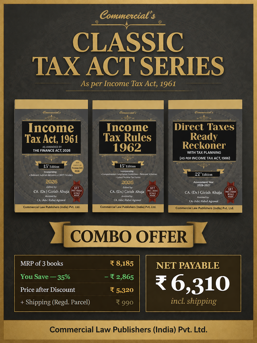 Classic Tax Act Series Combo (Income Tax Act 1961 + Rules 1962 + Ready Reckoner)
