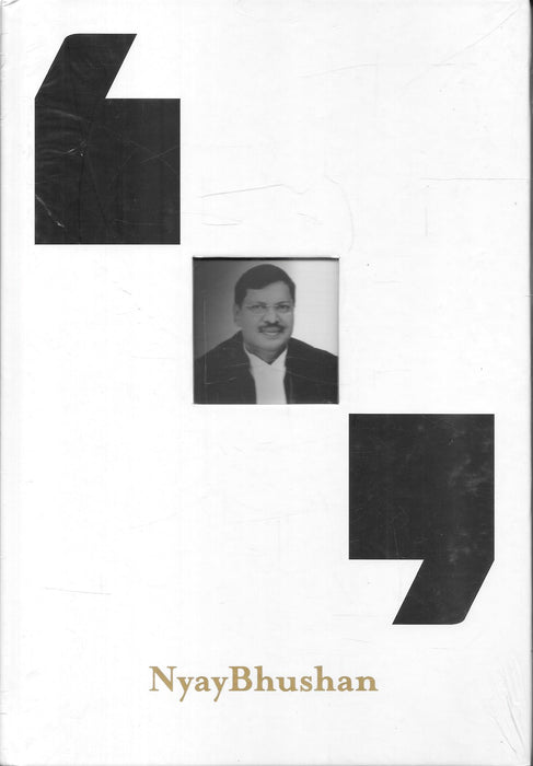 Cover of NyayBhushan, a legal reference book compiling scholarly lectures by Justice B R Gavai, published by the Advocates Association of Western India, focusing on constitutional law, judicial philosophy, writ jurisdiction, and landmark judgments.