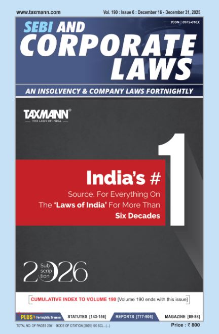 Journal on SEBI and Corporate Laws