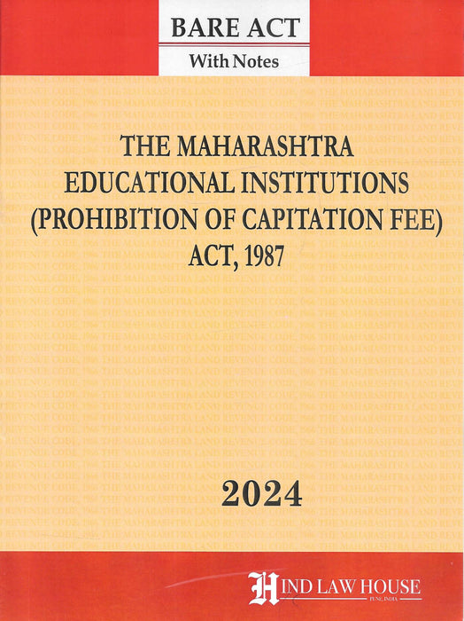 The Maharashtra Educational Institutions (Prohibition Of Capitation Fee) Act, 1987