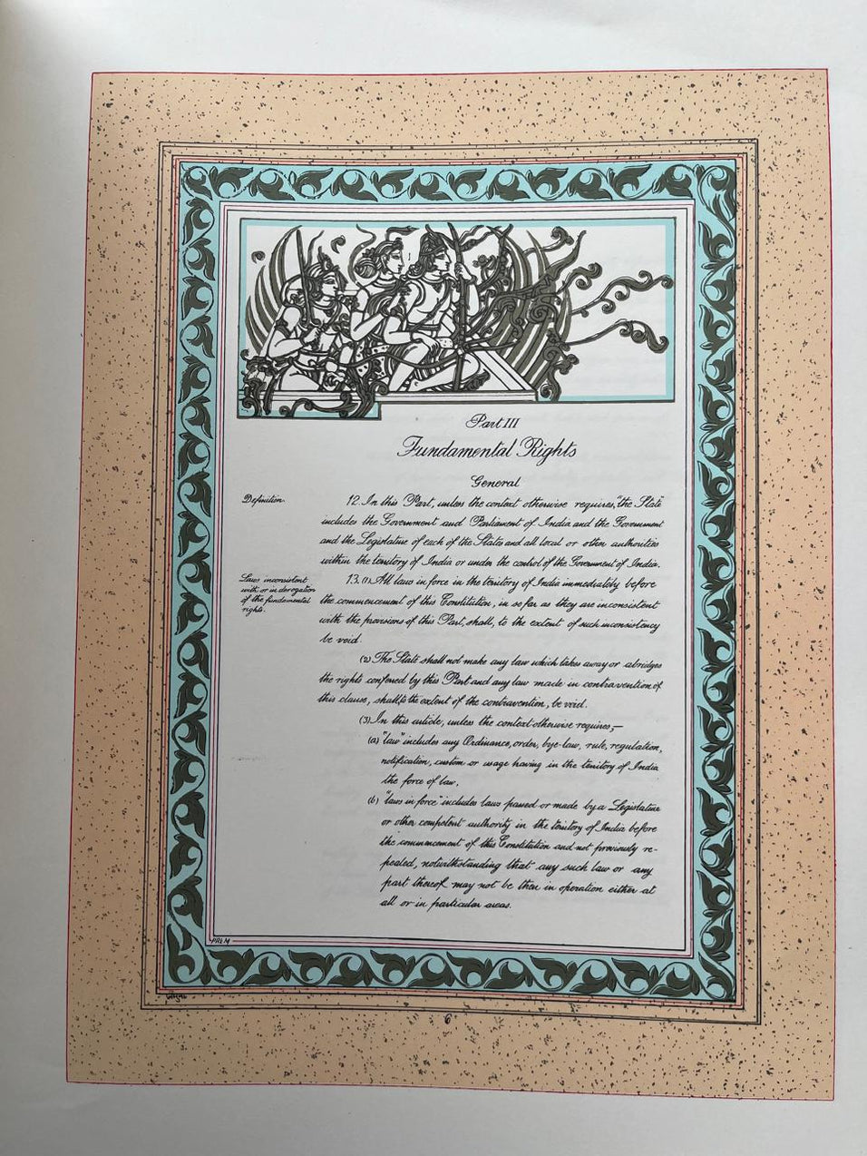 Constitution of India Calligraphic Illuminated Collector Edition – M&J ...