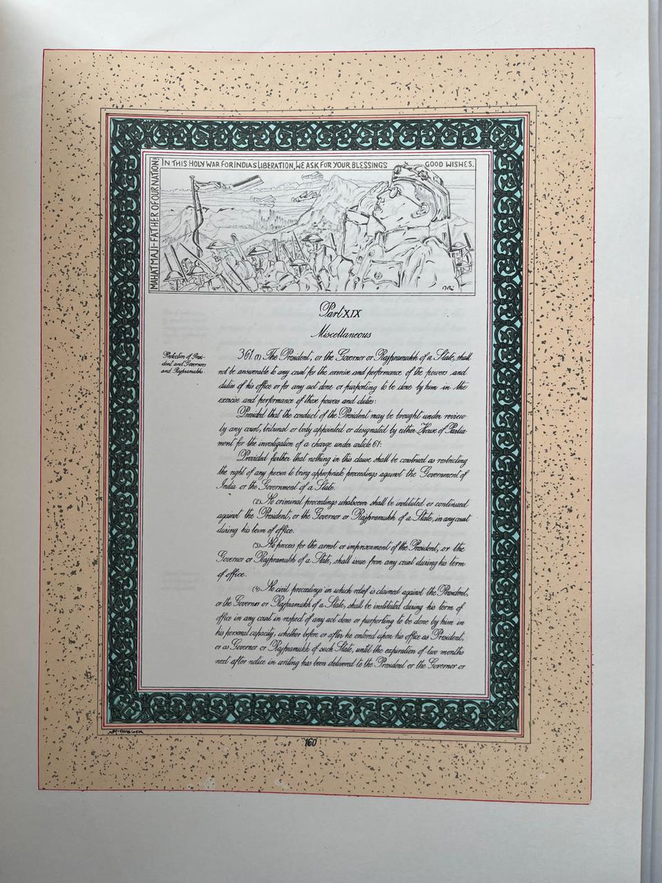 Constitution of India Calligraphic Illuminated Collector Edition – M&J ...