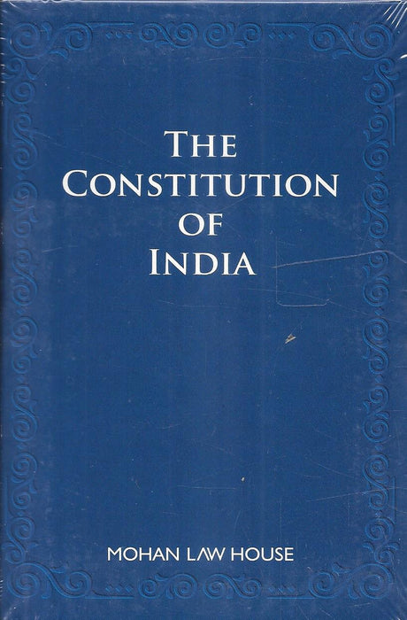 Pocket-sized leather-bound edition of the Constitution of India published by Mohan Law House, printed on thin Bible paper for durability, portability, and everyday professional use.