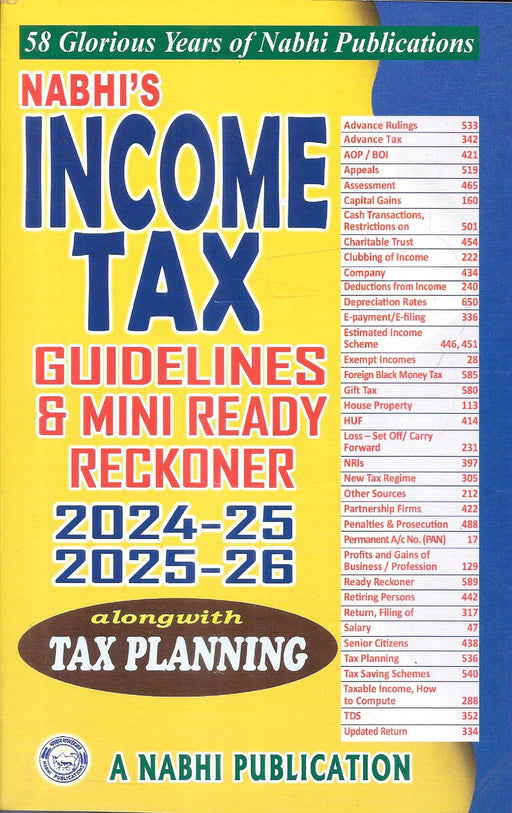 Nabhi's Income Tax Guidelines and Mini Ready Reckoner 2024-25 and 2025-26