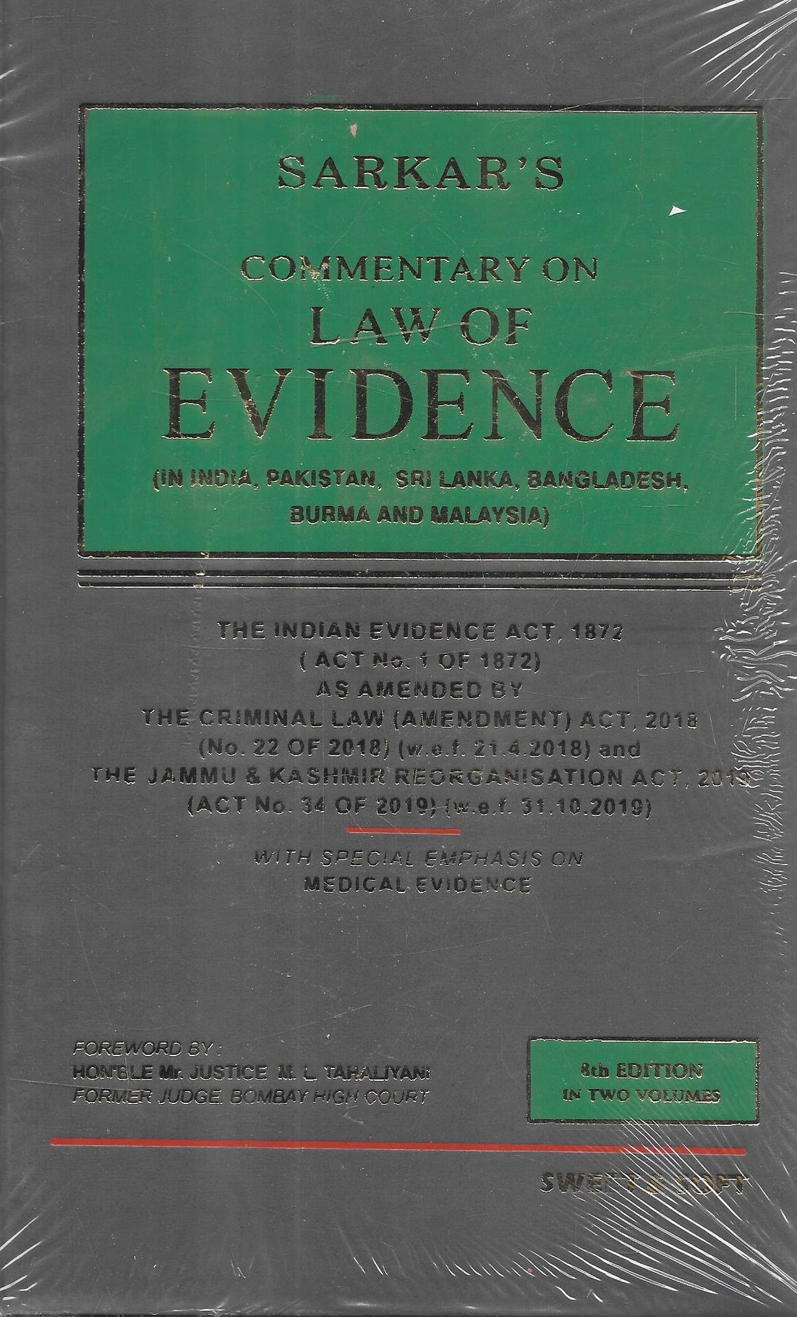Sarkars - Commentary on Law of Evidence in 2 vols – M&J Services - The ...